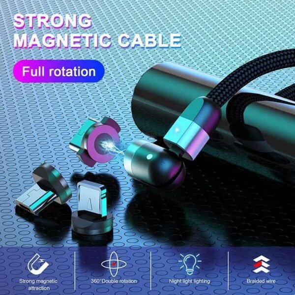 360 540 Degree Magnetic 3in1 Usb Cable