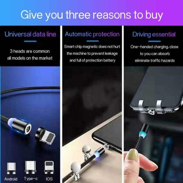 3 in 1 magnetic charging cable