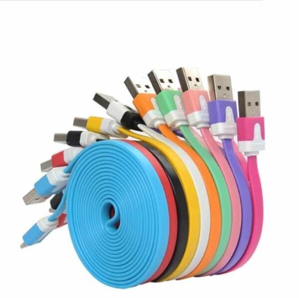 Flat Noodle Micro Coiled USB cable