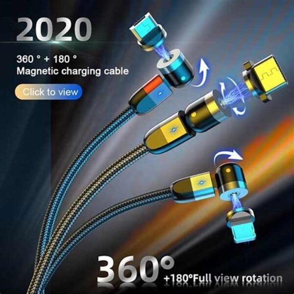 360 540 Degree Magnetic 3in1 Usb Cable