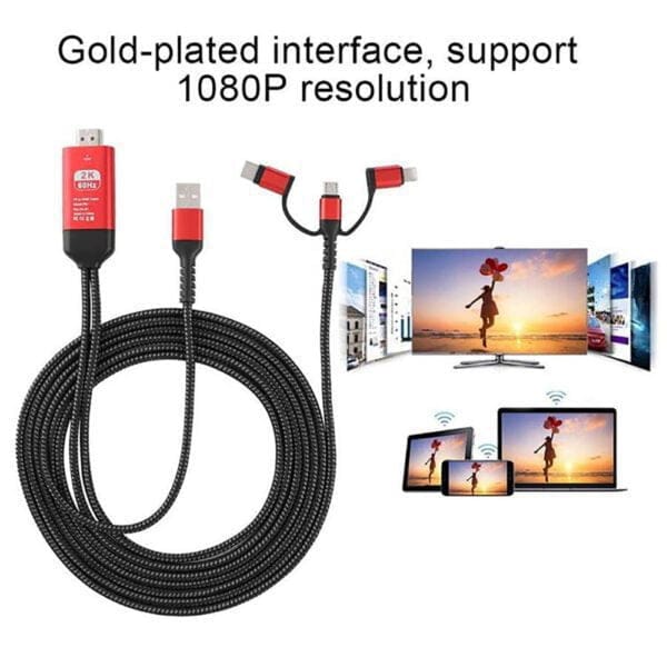 3 In 1 Micro USB/for iOS/Type-C to- HDTV Converter