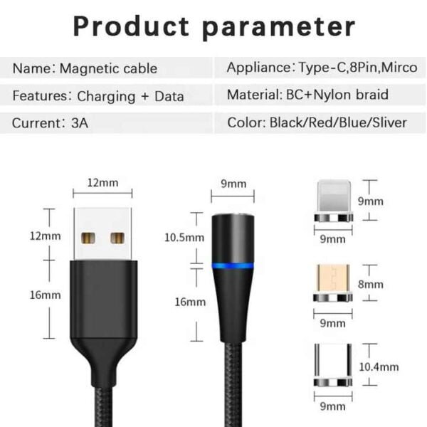 3 in 1 Magnetic Charging Cable