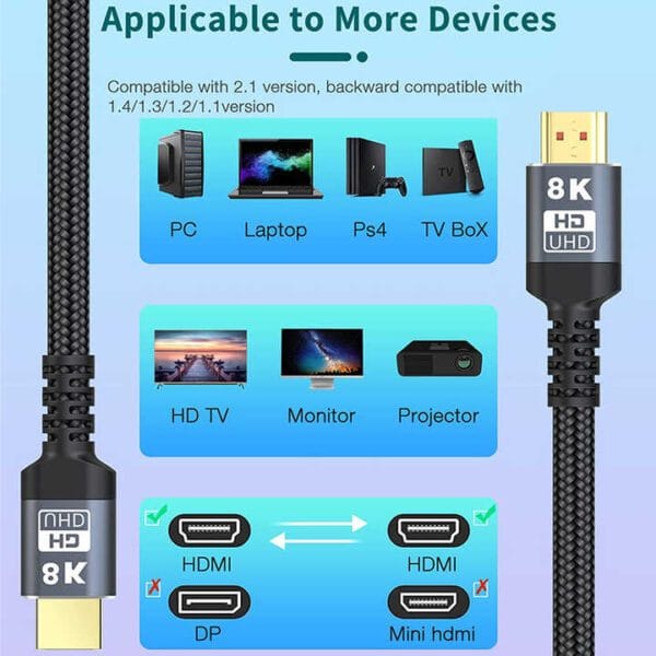 8k 60hz 2.1 3d Hdmi Cable