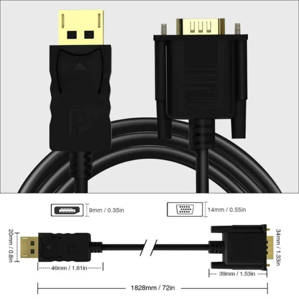 Display Port to Vga Cable