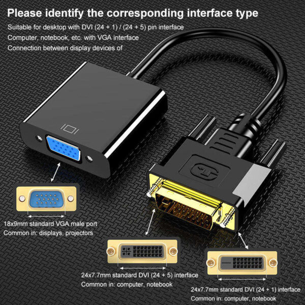 DVI to VGA Cable Adapter