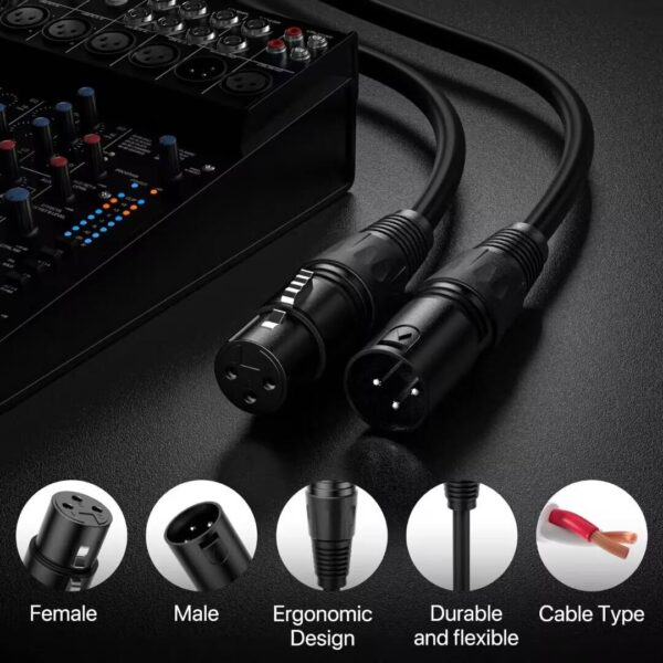 XLR Cable DMX Cable 3 Pin Signal Male to Female Cable - Image 4