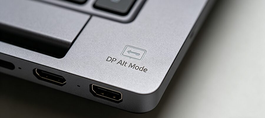 Look for the DP logo next to your USB-C port to confirm video output support