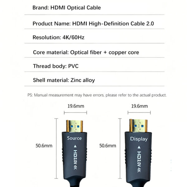 4K 60Hz Fiber Optic HDMI 2.0 Cable – Bild 4