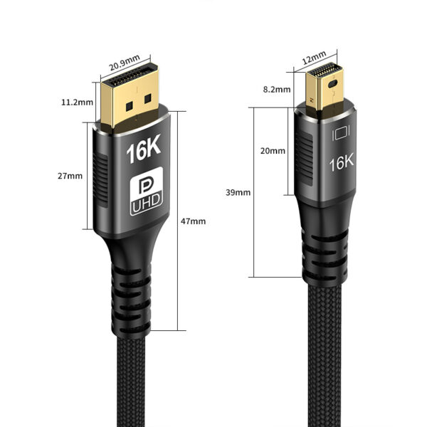 Mini DP to DP 2.1 cable