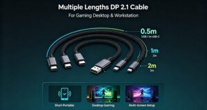 Multiple lengths DP 2.1 to USB-C 8K gaming cable 0.5m to 3m for PC gaming and creative workstation