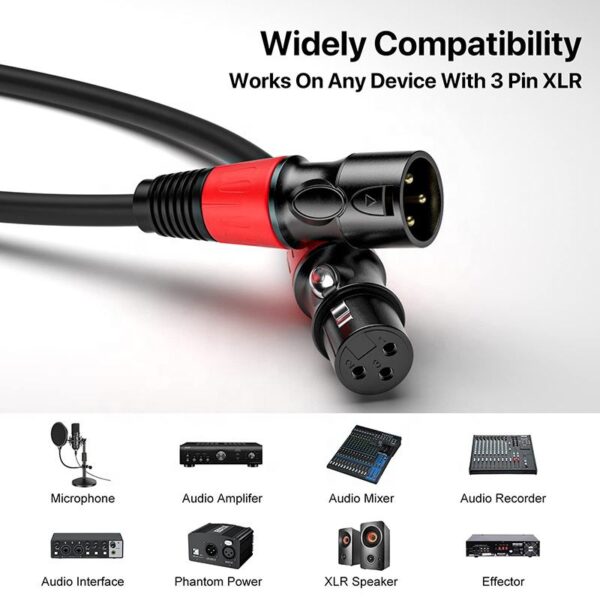 3‑Pin XLR Male to Female Microphone Cable - Image 4
