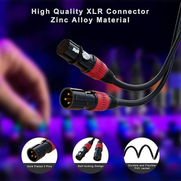 3‑Pin XLR Male to Female Microphone Cable - Image 3