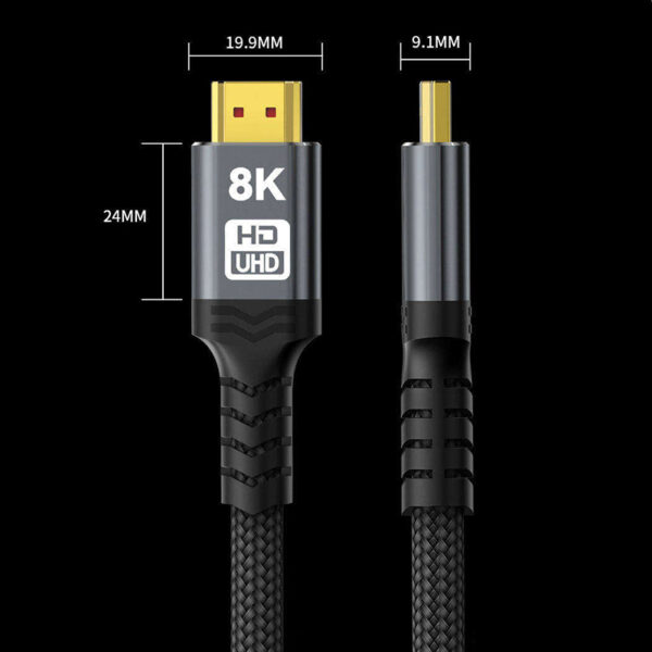High‑Speed 8K HDMI 2.1 Braided Cable 48Gbps for Gaming & Home Theater