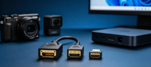Mini HDMI vs Micro HDMI to standard HDMI cable for camera and mini PC portable display connection