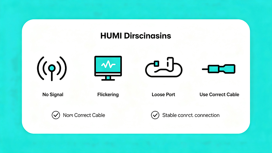 Mini Micro HDMI cable common issues no signal flickering loose connection troubleshooting fix