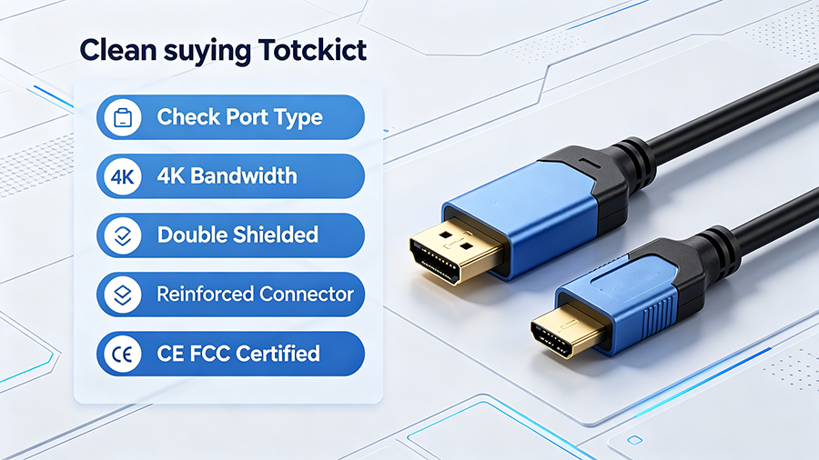Mini Micro HDMI cable buying guide 4K bandwidth shielding CE FCC certification checklist